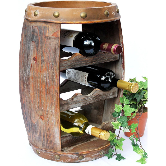 DanDiBo Wine Rack Wood Small Barrel Wine Barrel 1555 Bottle Holder Bottle Shelf 50 cm Shelf Barrel Wood Barrel