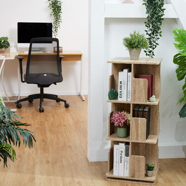 Relaxdays Corner Bookshelf with Wood-Look Finish