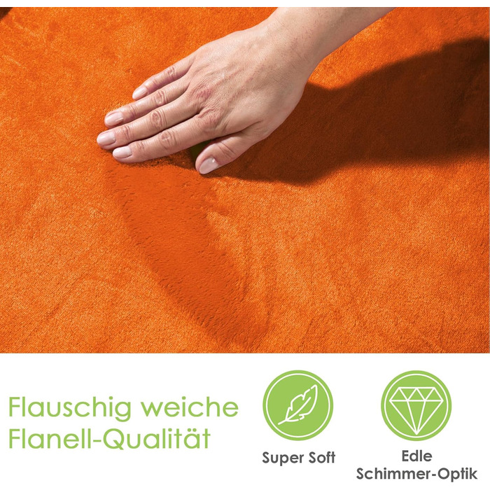 Плед фланелевий Heimtextland Kuscheldecke, теплий, м'який, 150x200 см, оранжевий (Typ380)