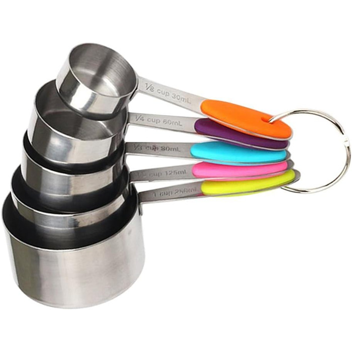 10-Piece Stainless Steel Measuring Cup and Spoon Set for Baking, Cooking, Kitchen Helper