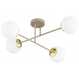 Стельовий світильник Milo Ecru бежевий, металевий, на 4 цоколі E27, 28x70 см