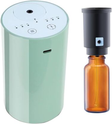 Дифузор для ефірних олій Cavir без води, портативний міні-розпилювач аромату, USB-зарядка, 1/2/3 години таймер, 3 рівні туману для дому, кімнати, авто, офісу (зелений)