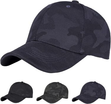 Кепка бейсболка iMeshbean для чоловіків та жінок, регульована, камуфляжний принт, snapback, літня, повсякденна, для спорту, подорожей, відпочинку, універсальний розмір, темно-зелений (універсальний розмір, синій)