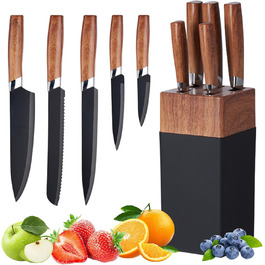 Набір кухонних ножів 5 в 1 з бруском: кухонний, хлібний, шинковий, універсальний, для чищення. З нержавіючої сталі.