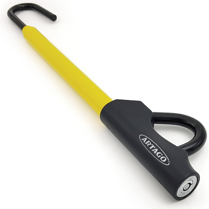 Блокіратор керма ARTAGO 871A/B EASY HOOK, універсальний, протиугінний, для керма та педалі авто, чорний/жовтий
