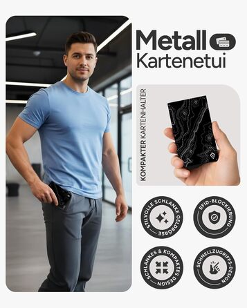 Кластинка для карток з RFID захистом та подарунковою коробкою – Мінімалістичний гаманець для чоловіків – Компактний картхолдер з безконтактним захистом (Alpha Collection) 07. Topo Edition