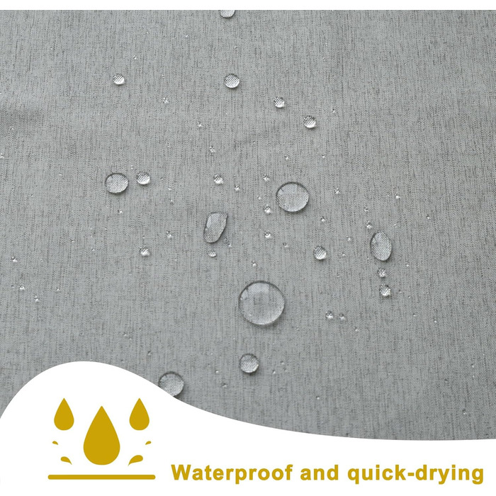 Штора для душу YISURE без гачків, льон вигляд, водонепроникна, 120x200 см, сіра. Текстильна штора для ванної кімнати, машинне прання