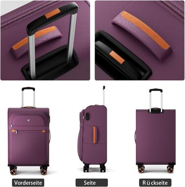 Чемодан великий 78x48x30 см, тканинний, Troey - ваговою, з 4 колесами та відділенням для аксесуарів, ручна поклажа, 109 літрів, червоний