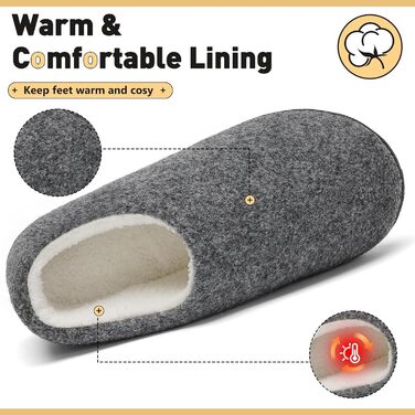 Тапочки халатні Mishansha зимові, теплий memory foam, підошва з твердим протектором, розмір 36-47, білий (сірий, 40/41 EU)