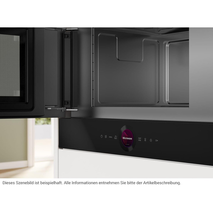 Вбудована мікрохвильова піч Bosch Serie 8 BFL523MW3, 38x50 см, 800 Вт, поворотний стіл 27 см, дверцята зліва, AutoPilot, LED-Touchdisplay