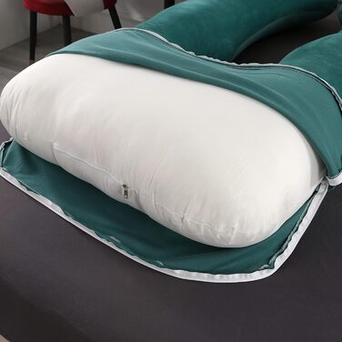 Подушка вагітності Amagoing U-подібна 144.8 см для підтримки спини та ніг, рожева/бензиново-синій, знімний чохол