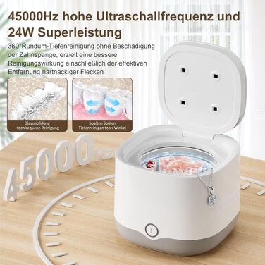 Ультразвуковий очищувач для зубних кап, брекетів та ювелірних виробів UV 45000Hz 24W - Dental Pod