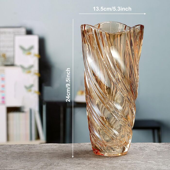 Скляна ваза для квітів Blumenvase Glas, 24 см, кришталева ваза, сучасний дизайн, велика ваза для букетів тюльпанів, декор для дому, подарунок на весілля, день матері, новосілля