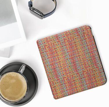 Чохол-книжка kwmobile для Kobo Libra Colour/Tolino Vision Color - яскравий у клітинку (жовто-червоно-зелений)