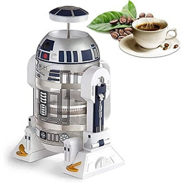 Френч-прес TEENKON з нержавіючої сталі 304, 900 мл, R2D2, для кави та чаю (білий)