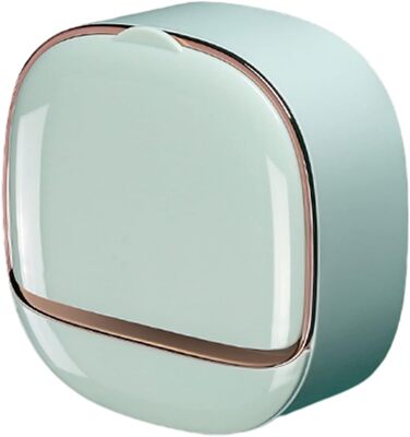 Настінна мильниця Flip-Deckel без свердління з піддоном для стік води, для ванної кімнати та кухні (темно-зелений)