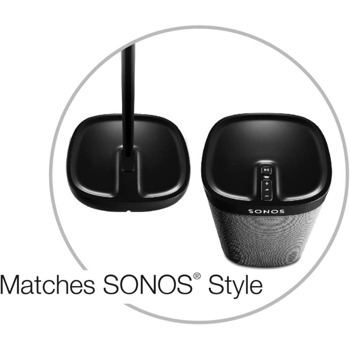 Підставка GT STUDIO для SONOS One, One SL, Play:1, Play:3. Преміум дизайн, приховане кабельне підключення, важка основа (Пара, Чорний)