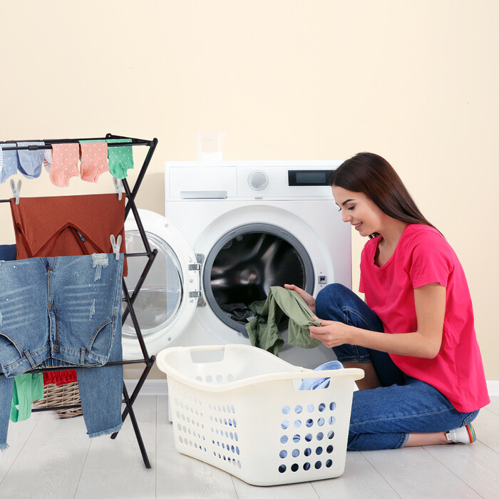 Relaxdays Folding Clothes Drying Rack with 50 Clothespins