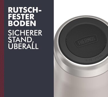 Термос ICON MUG 0,47л, темно-сірий/графітовий матовий, термокружка 0,47л, кавова кружка to go з нержавіючої сталі, ізотермічна кружка, 7 год гаряче / 22 год холодне, придатна для миття в посудомийній машині, абсолютно герметична, без BPA (470 мл, Бежевий 