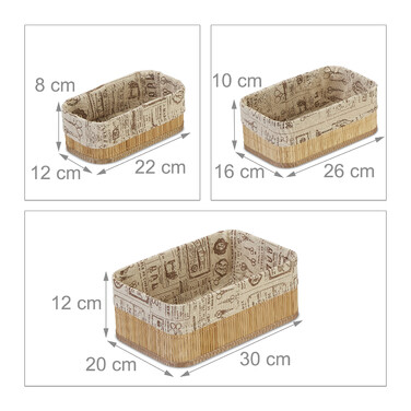 Relaxdays Storage Baskets, 3-Piece Set
