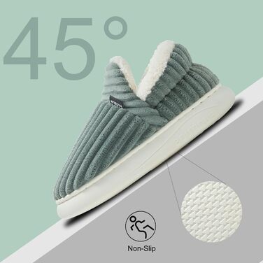 Тапочки домовик Donpapa для жінок та чоловіків, зимові, теплі, з плюшу, кордурової тканини, закриті, з пам'яті ефекту, антиковзаючі, для дому та вулиці (42/43 EU, оливковий)