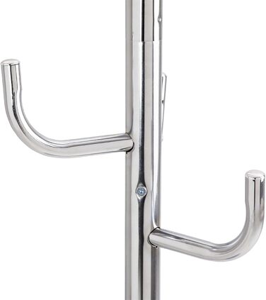 IDIMEX Clothes Rack Mila made of metal, a practical coat rack with 8 hooks. Timeless hat stand with round chrome base.