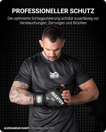 Боксерські рукавички Phantom Apex | MMA, тайський бокс | Чоловічі (Velcro, чорний, 14 Oz)