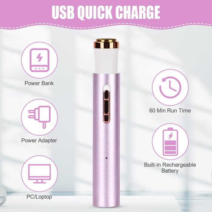 Електричний жіночий бритва ACWOO 4-в-1: для обличчя, носа, під пахвами, в зоні бікіні. USB-зарядка, колір: світло-фіолетовий