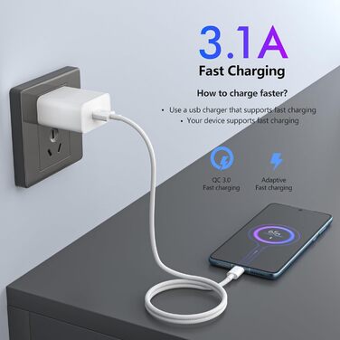 Кабель USB на USB-C [2 шт. 1.8м] для iPhone 17/16/15, Samsung, Google Pixel, Huawei, LG, Xiaomi, Sony. Плетені кабелі зарядки 2 шт.