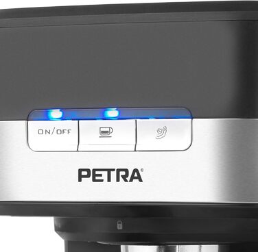 Petra Coffee Machine Barista Pro 1.5L, Semi-Automatic Espresso Machine with Milk Frother, Small Coffee Machine for Espresso & Cappuccino, Coffee Machine 15 Bar, 850W