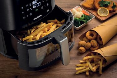 Фритюрниця аерологічна Ariete 4633 4L, 1400 Вт, 9 програм, чорна