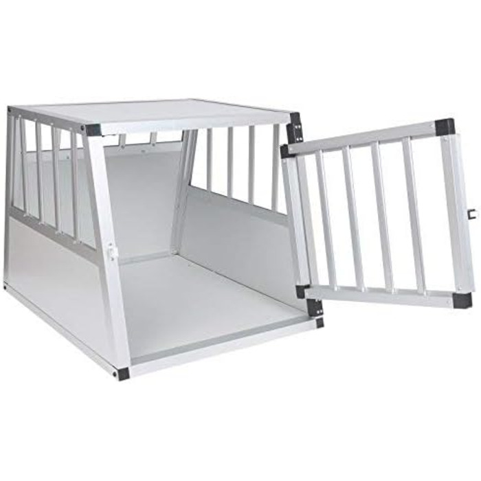 Транспортна переноска для собак та котів EUGAD, алюмінієва, 54x69x51 см, срібна