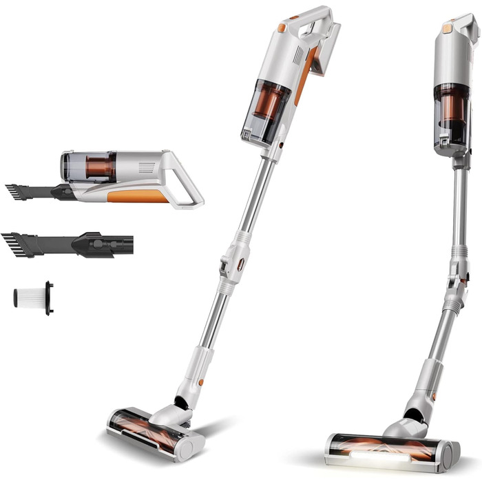 Вертикальний пилосос TurboTronic StormStick 120 Вт з ручним пилососом, фільтр MIF, 5 м кабель, 11 кПа, циклонна технологія, срібний