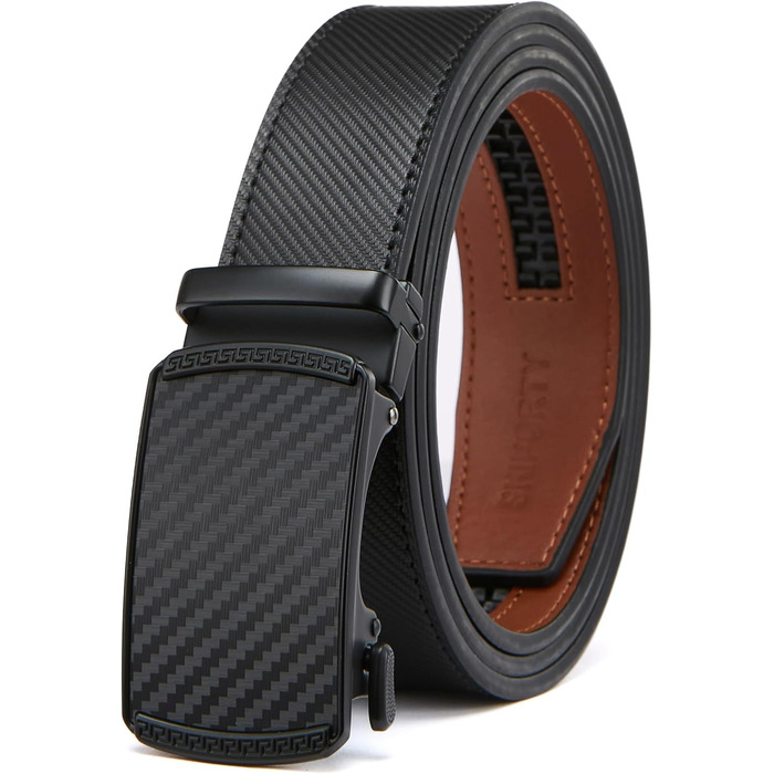 Чоловічий шкіряний ремінь на пряжці, 3.5 см, регульований, для джинсів, комфортна посадка (42-48)