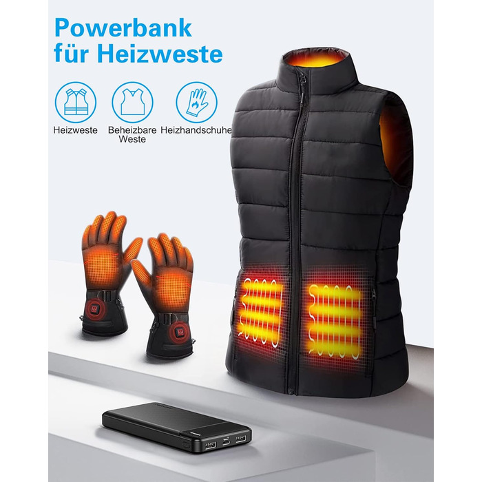 Power Bank AsperX 10000mAh (2 шт.) з USB-C, 4 порти, для iPhone, iPad, Huawei, Tablet - Чорний+Білий