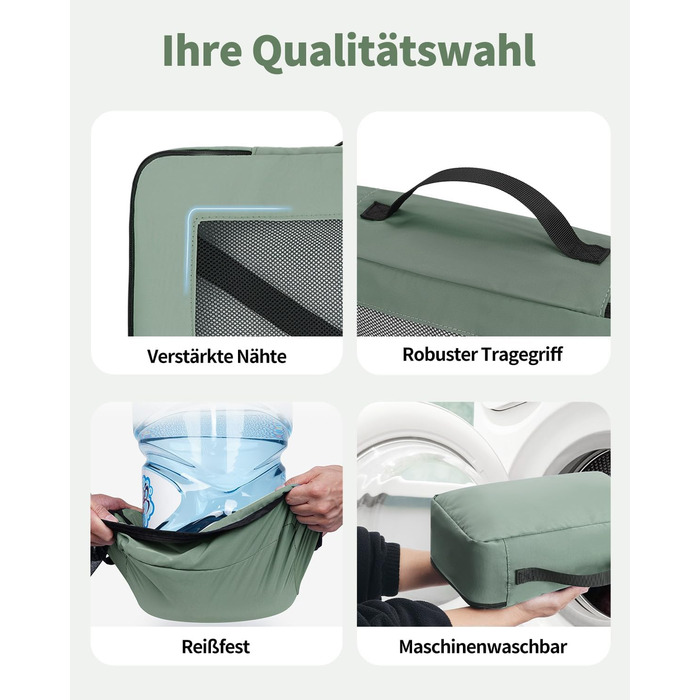 Набір органайзерів для валізи ECOHUB 7 шт., тревел-куби з блискавкою, з переробленого PET, зелений колір