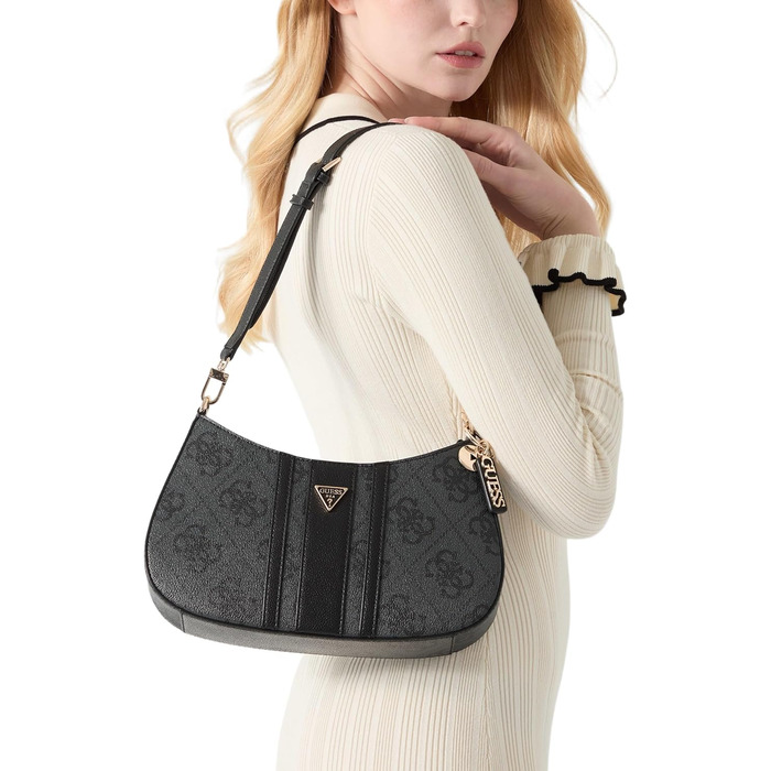 Сумка жіноча Guess Noelle II Top Zip Shoulder Bag Coal Logo - оригінал