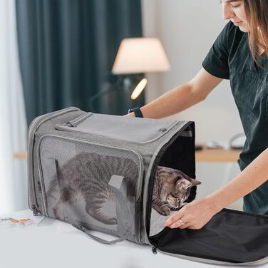 Транспортна сумка для кота/собаки, переносний рюкзак для тварин, сіра, до 6 кг