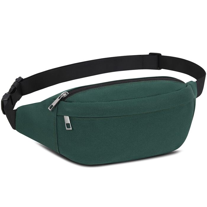 Чоловіча та жіноча поясна сумка на пояс для туризму, фітнесу, їзди на велосипеді, активного відпочинку, подорожей. Сумка на стегно, Doggy Bag, гаманець. Колір: темно-зелений (D1)