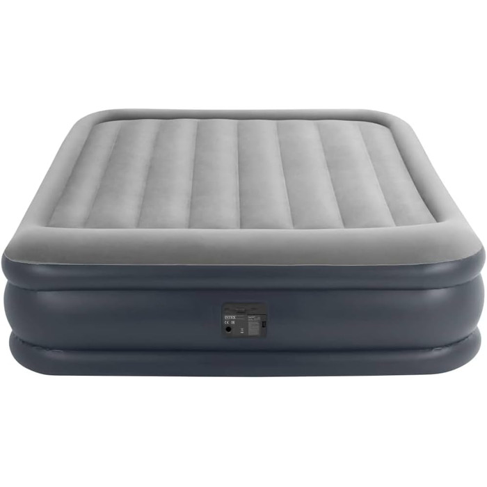 Надувний матрац Intex 64126 Essential Rest Dura-Beam Plus Queen сірий 230V - двоспальний матрац для дому та відпочинку