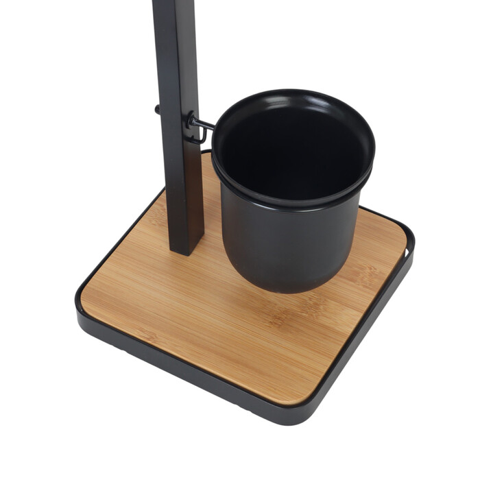 Relaxdays Bamboo Toilet Set - Black 2in1
