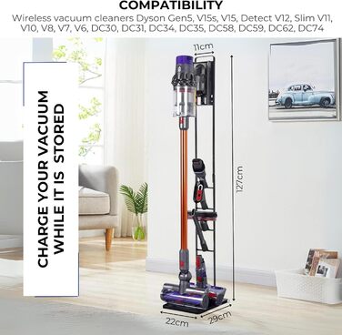 Підставка для пилососів Dyson: V15, V12, V11, V10, V8, V7, V6, DC58, DC59, DC62, DC74 - Organizer, Standfuß, Halterung (S1919)