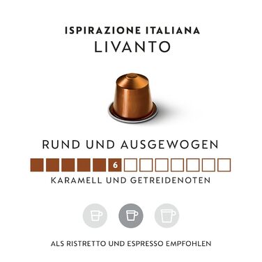 Кава Nespresso Original Livanto, середнього обсмаження, 100 капсул