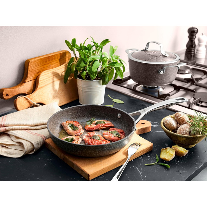 Сковорода BALLARINI Salina з антипригарним покриттям, 24 см, для всіх плит, алюміній, сіра