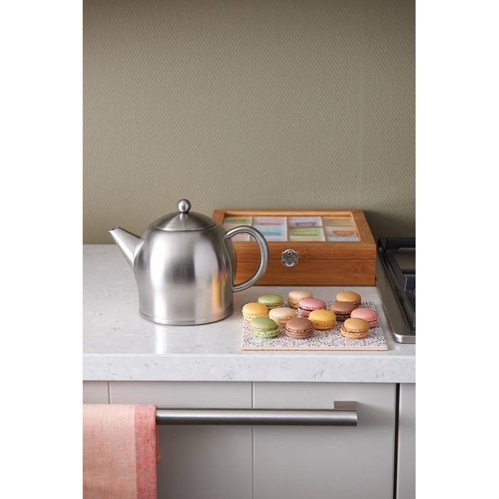 Bredemeijer small, round double-walled stainless steel teapot, 0.5 Liter