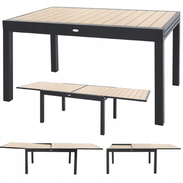 Розкладний садовий стіл Di Volio Galipo DV-062GT, бежевий, 135/270x90x75,5 см