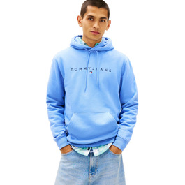 Чоловічий худі Tommy Jeans Linear Logo з капюшоном, колір Light Horizon Blue, розмір S