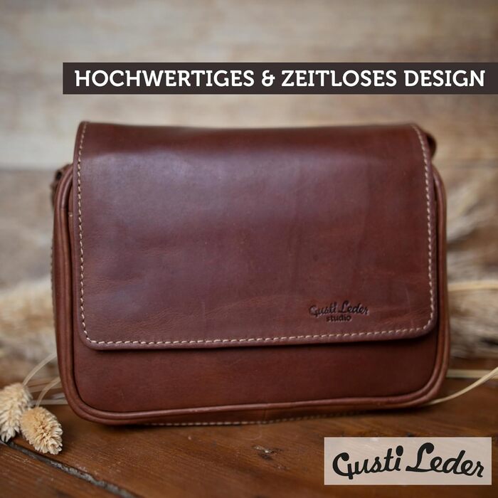 Gusti Pipe Pouch Leather - Rupert for 4 pipes, extra tobacco compartment, interior made of natural rubber, brown leather