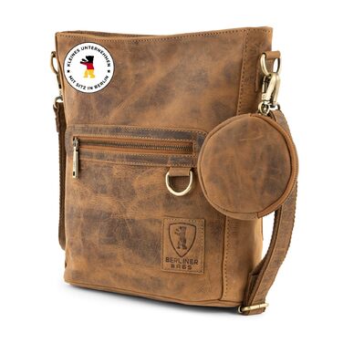 Сумка через плече Berliner Bags Siena Vintage з натуральної шкіри - жіноча сумка-месенджер (Горіховий колір)