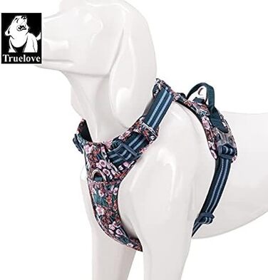 Шлейка для собак Truelove No-Pull TLH5655 M Navy Blazer, бавовняна, дихаюча, світловідбиваюча, регульована